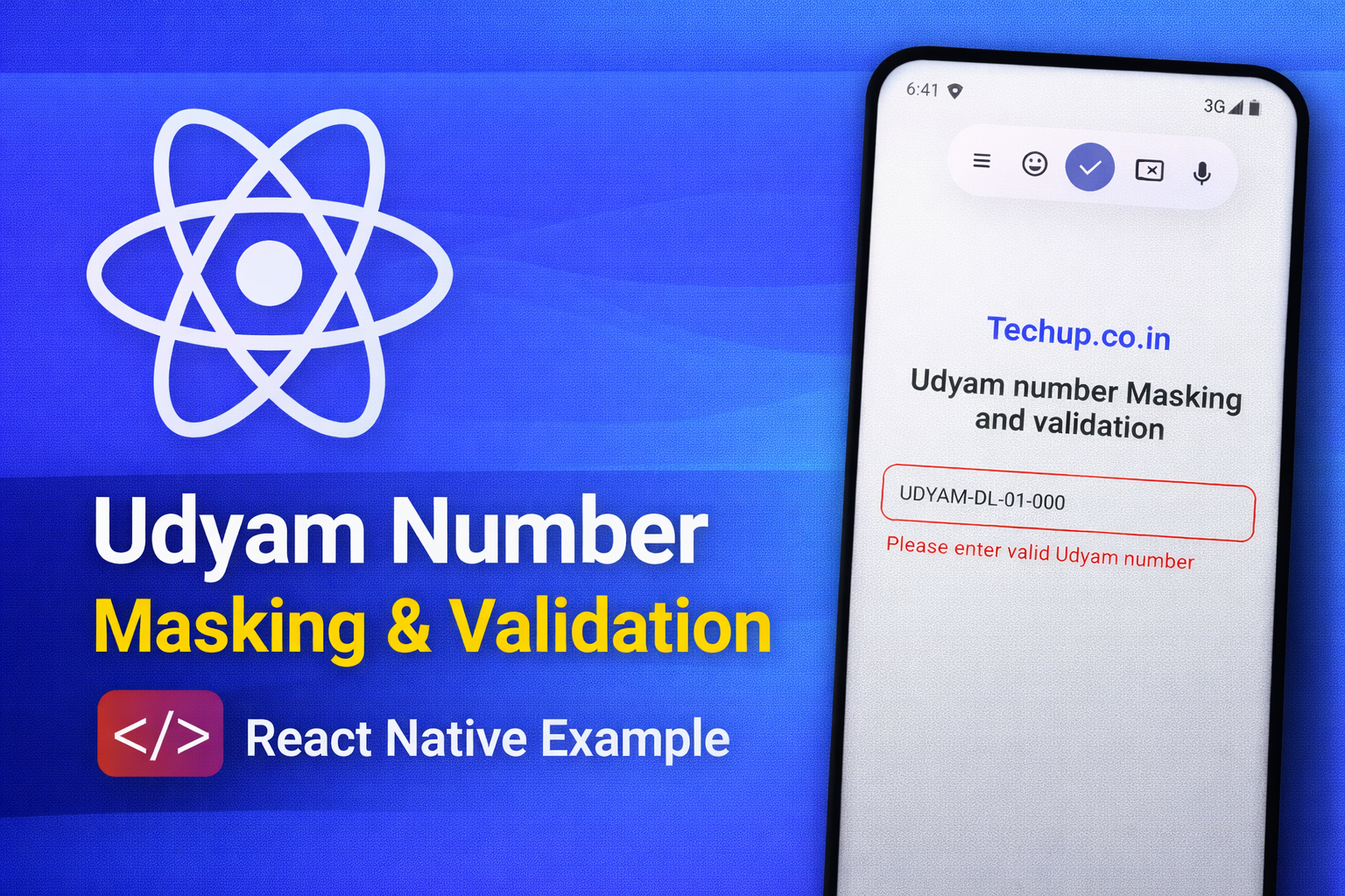Udyam Number Masking and Validation in React Native (With Source Code)